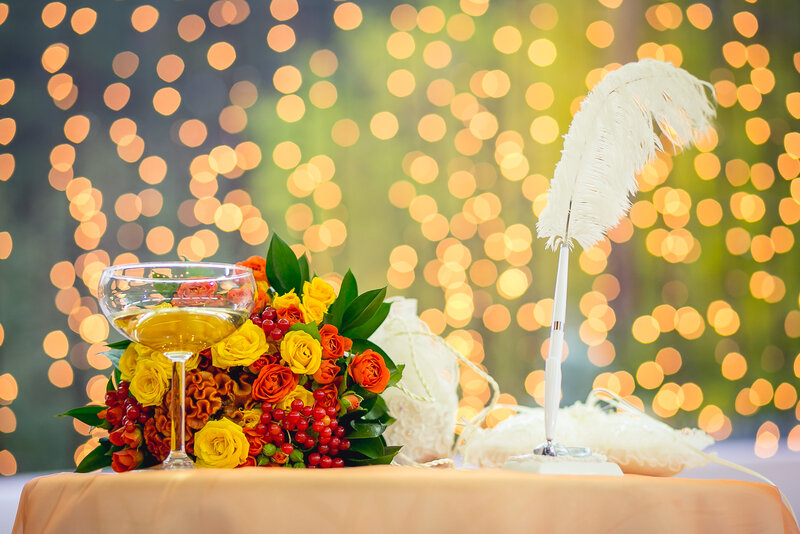 Flower Bouquet with Glass