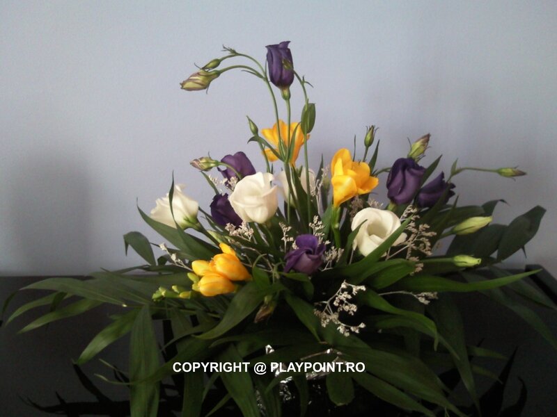 Flower Bouquet with Green Leaves