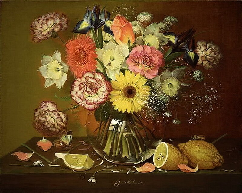 Flower Bouquet with Lemons