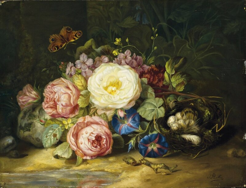 Flower Bouquet with Nest — Green