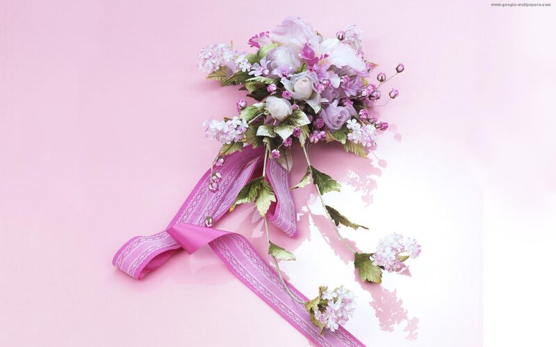 Flower Bouquet with Ribbon — Pink