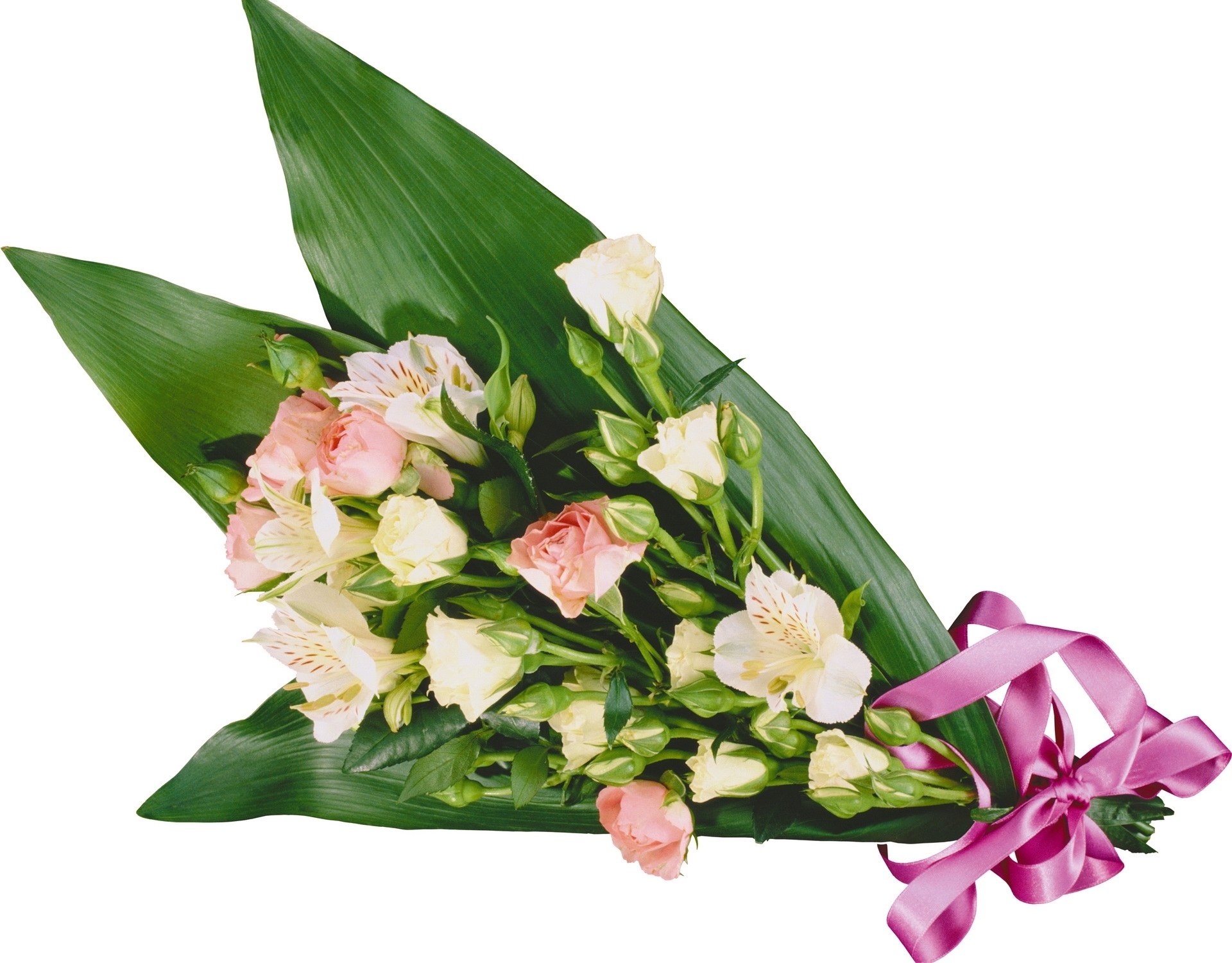Flower bouquet with ribbon