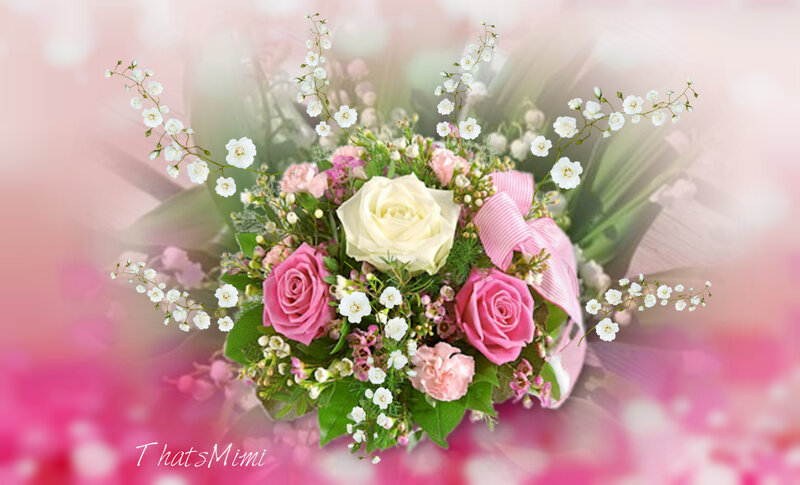 Flower Bouquet with Roses — Pink, Romantic