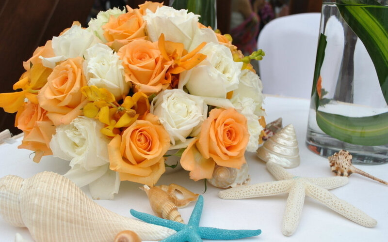 Flower Bouquet with Seashells