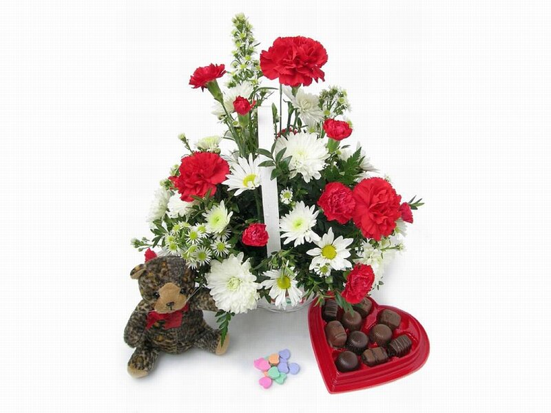 Flower Bouquet with Teddy Bear