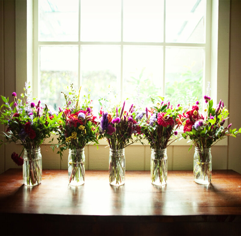 Flower Bouquets in Jars