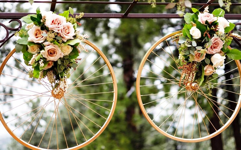 Flower Bouquets on Bicycle Wheels
