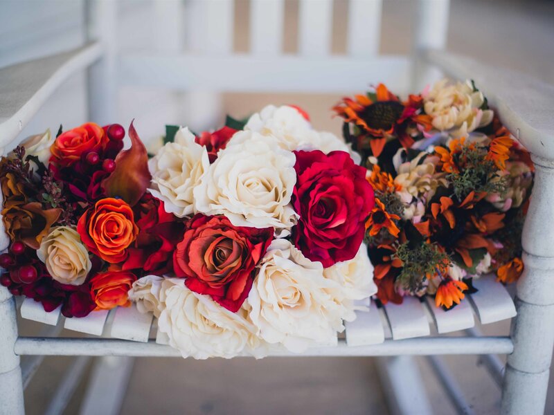 Flower Bouquets on Chair