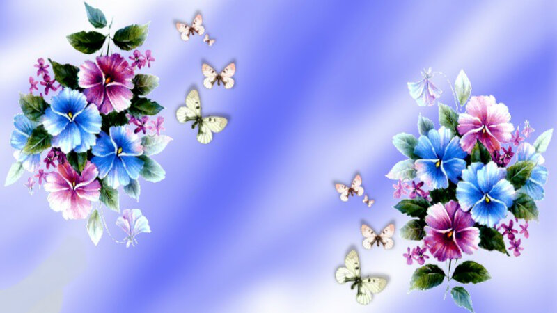 Flower Bouquets with Butterflies