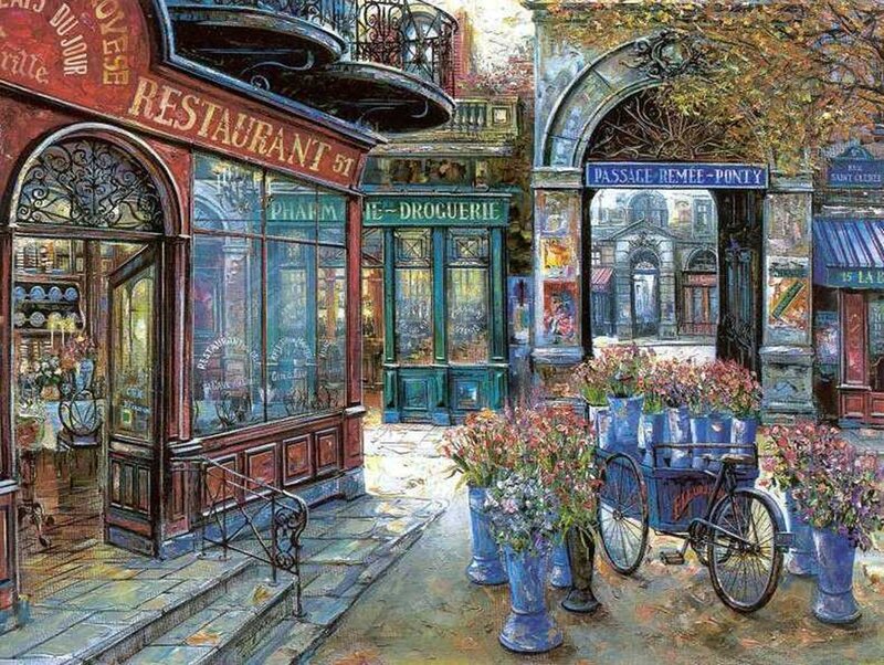 Flower Cart on Street