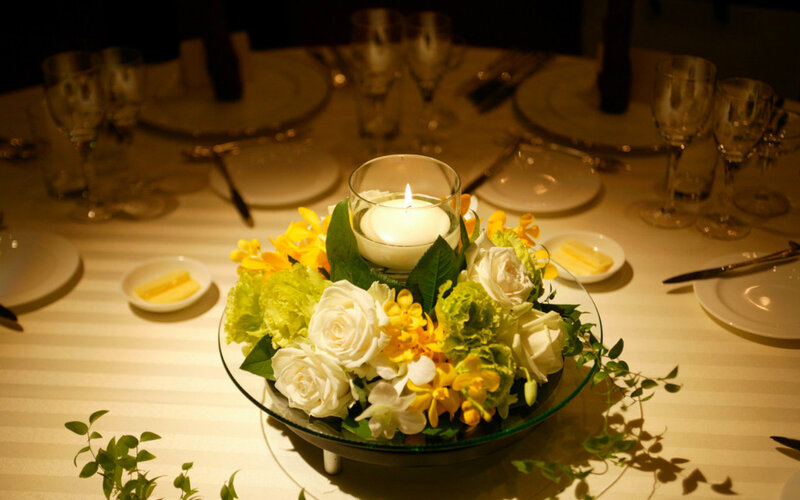 Flower Centerpiece with Candle