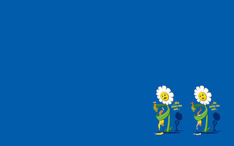 Flower characters with sad faces
