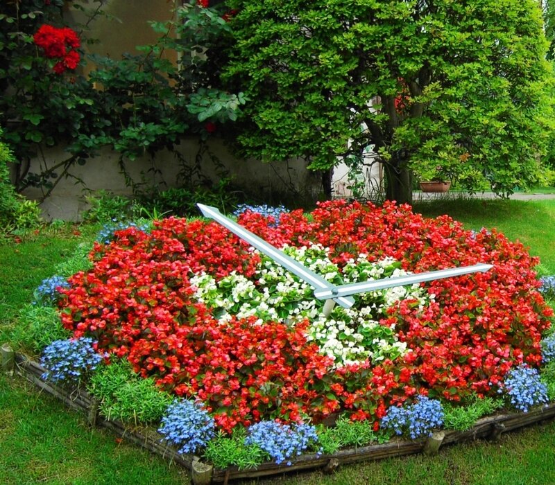 Flower Clock in Garden