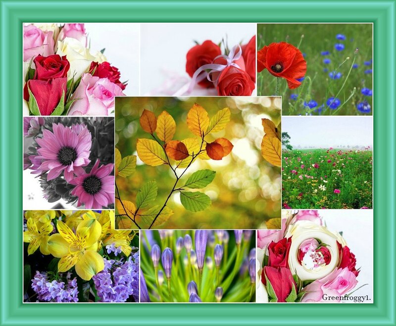 Flower Collage — Green