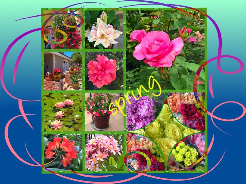 Flower Collage — Green, Vibrant