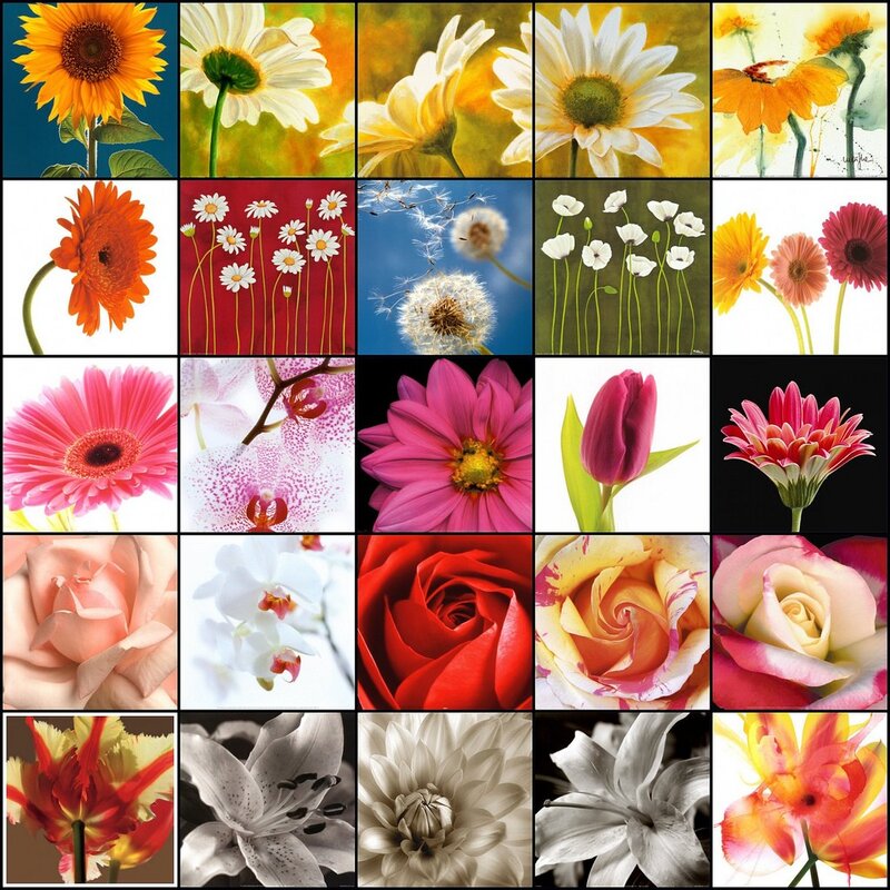 Flower collage grid