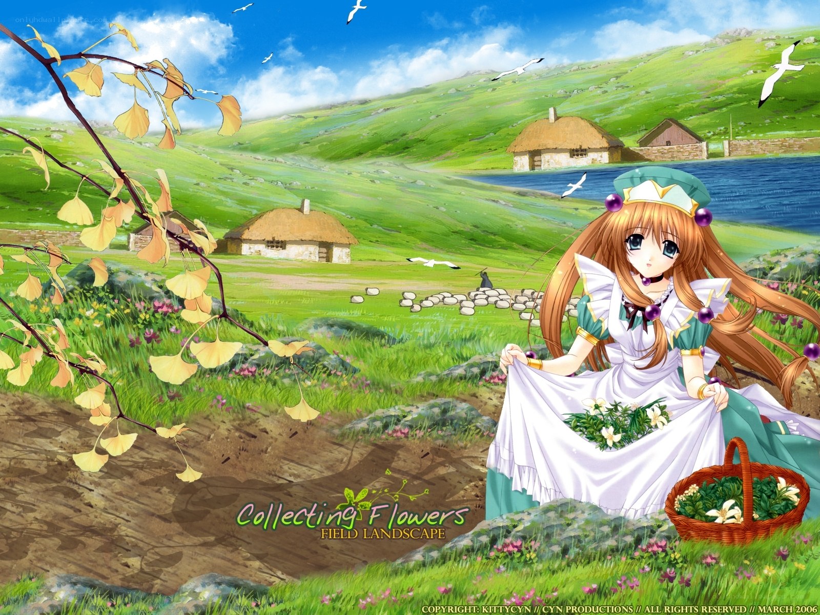 Flower collecting in the field