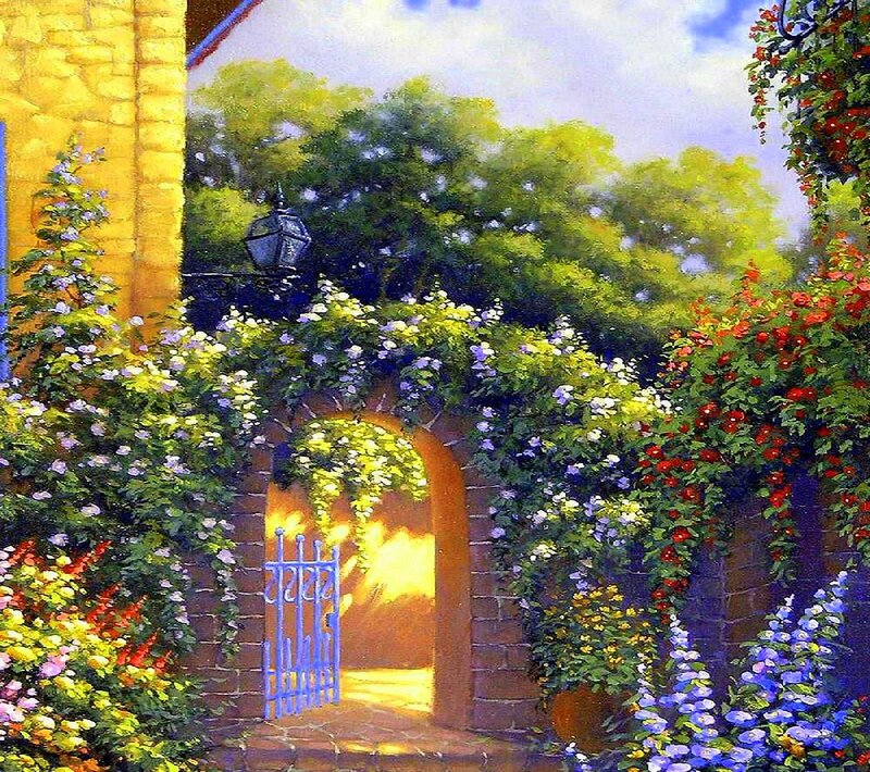 Flower-covered Archway — Yellow, Serene
