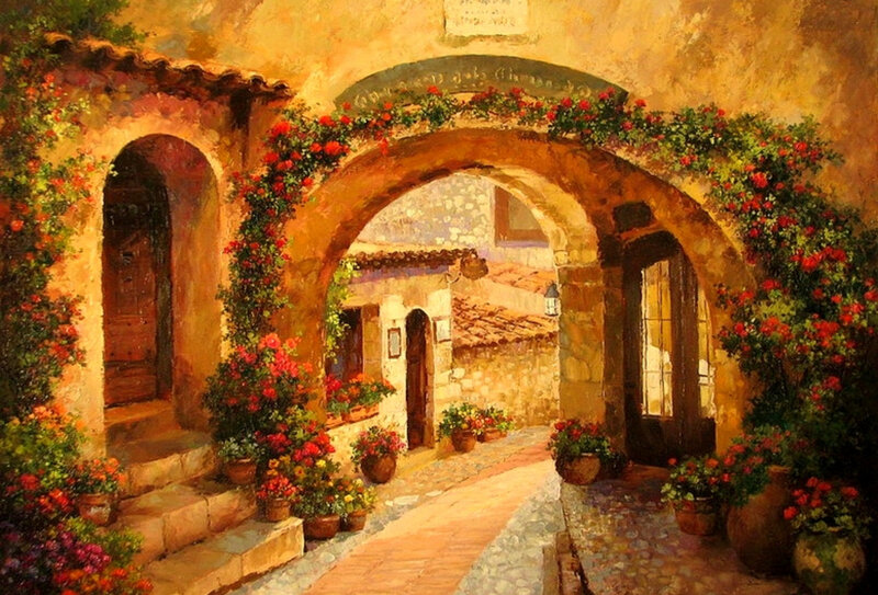 Flower-covered Archway — Yellow