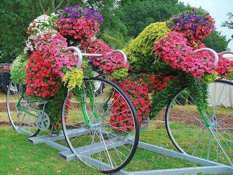 Flower-covered Bicycles