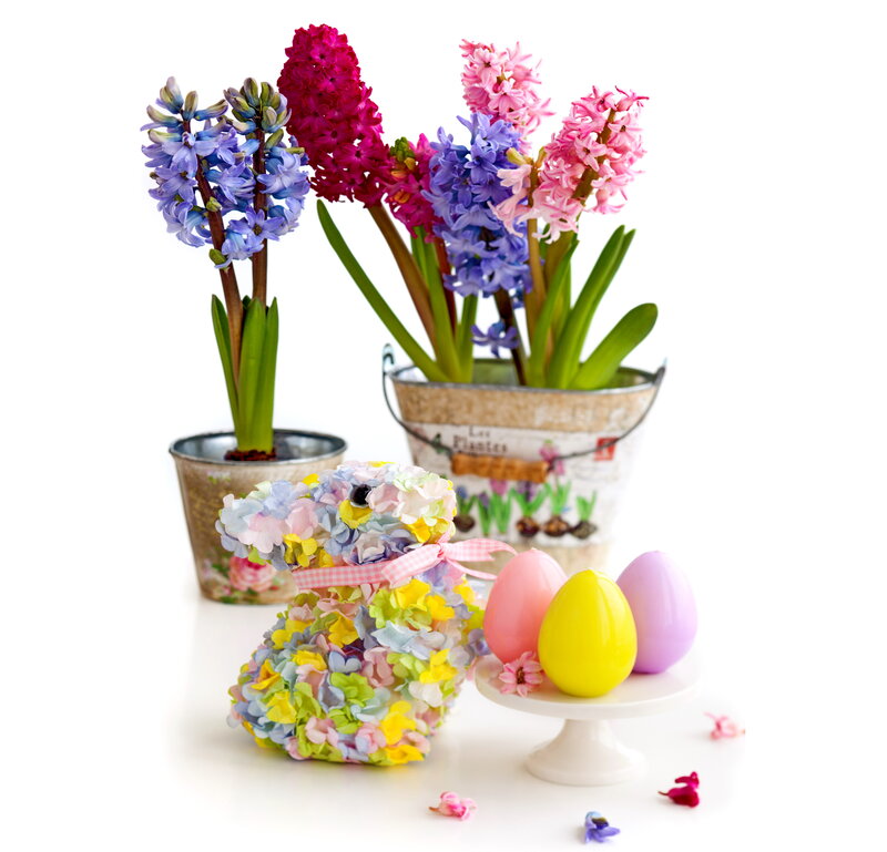 Flower-covered Bunny Figurine — Pink