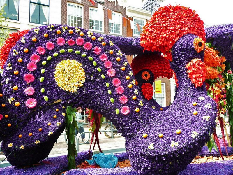 Flower-covered Elephant Sculpture