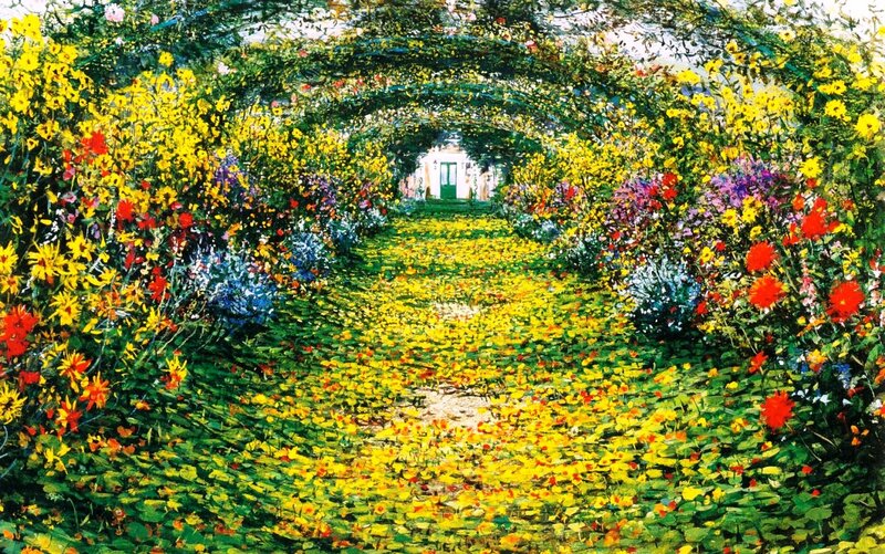 Flower-covered Garden Path — Yellow
