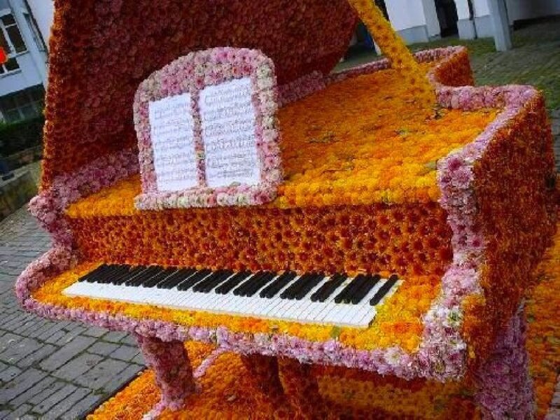 Flower-covered Piano