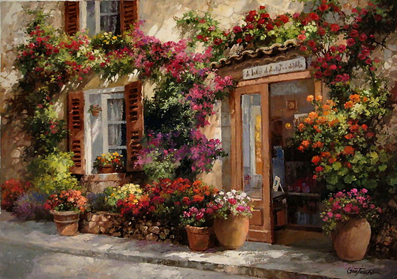 Flower-covered Shop — Red