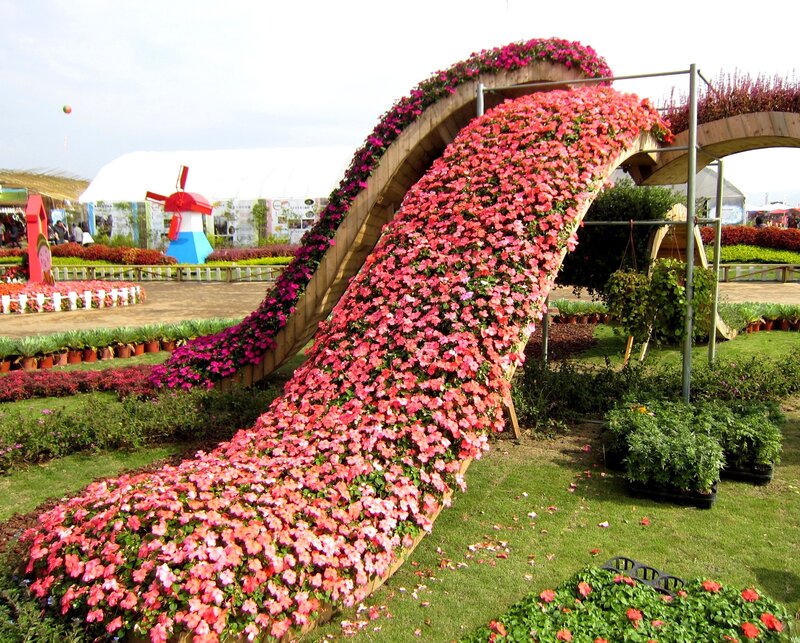 Flower-covered Slide Structure
