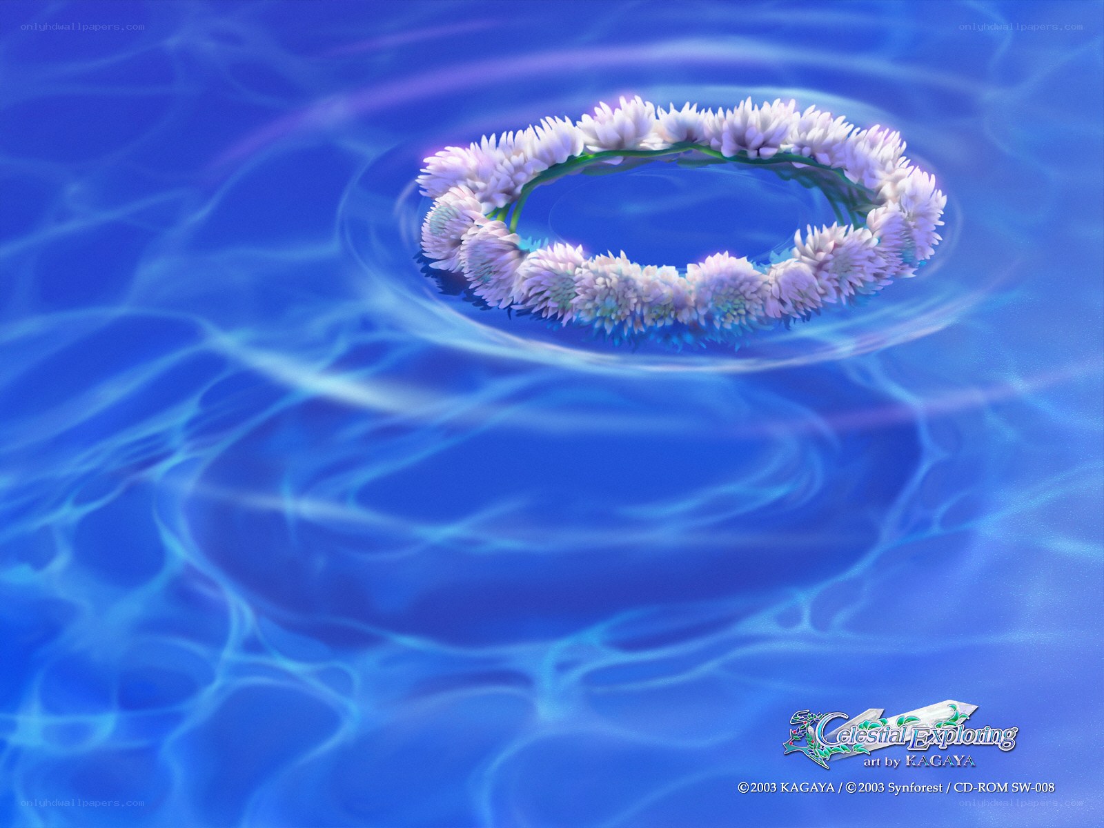 Flower crown floating on water