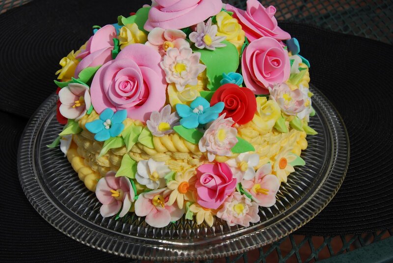 Flower-decorated Cake — Pink