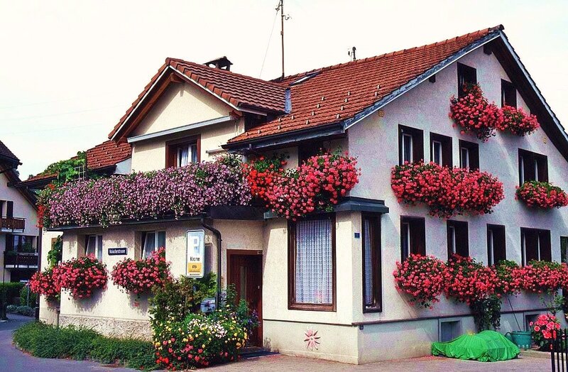 flower-decorated house in Germany