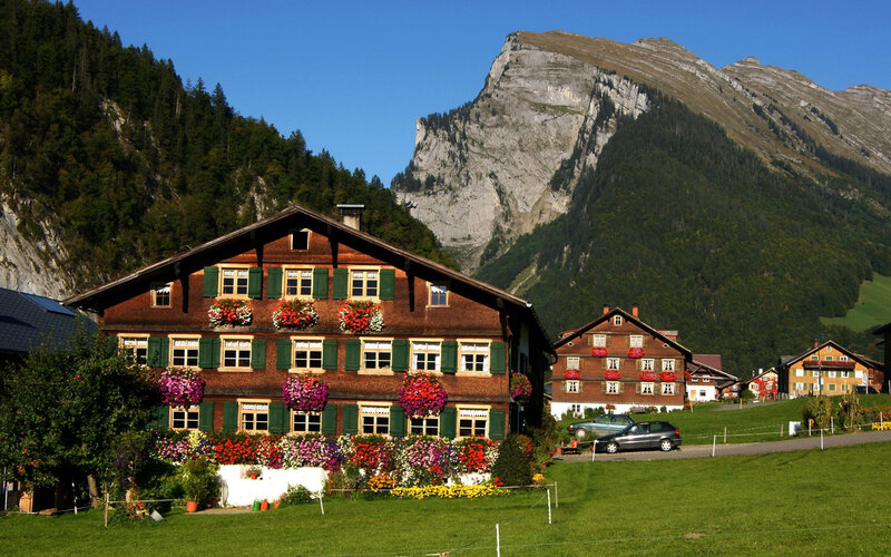 Flower-decorated House