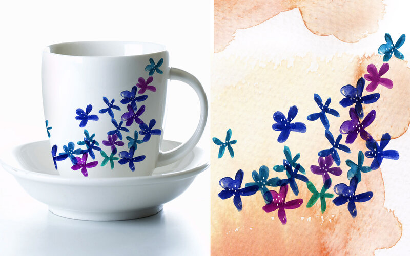 Flower-decorated Mug