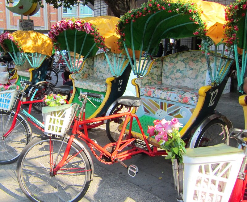 Flower-decorated Rickshaws