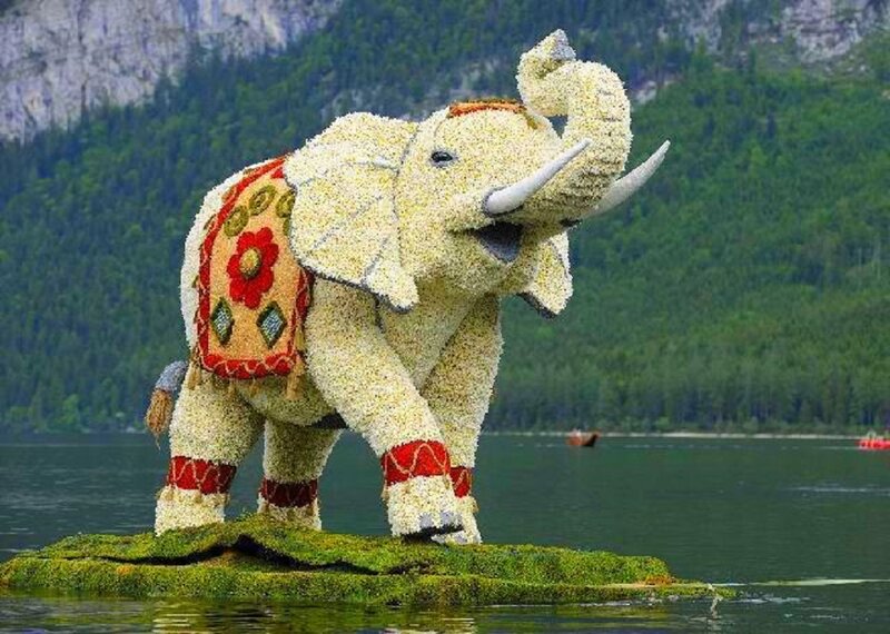 Flower Elephant Sculpture