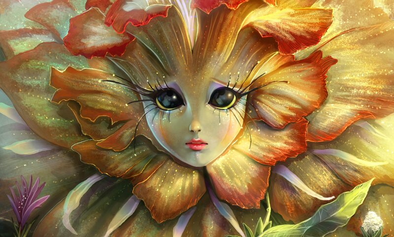 Flower-faced Girl