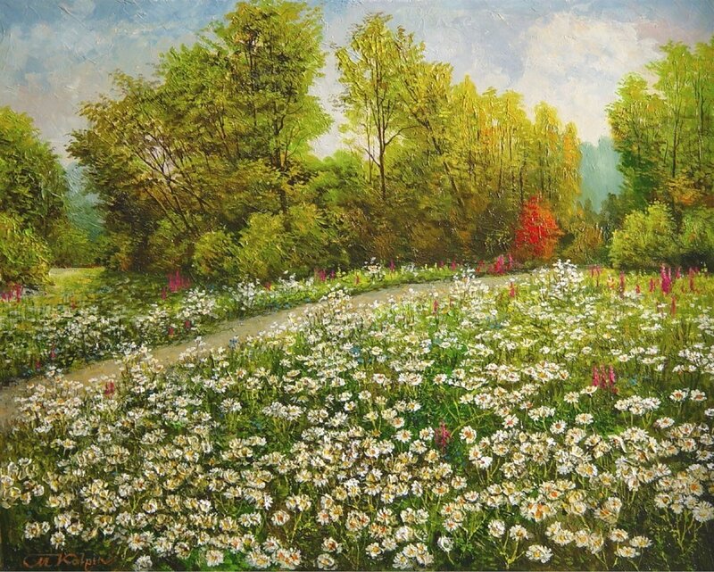 Flower Field Path Landscape