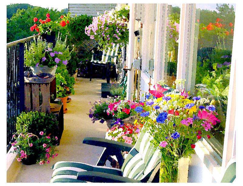 Flower-filled Balcony — Green