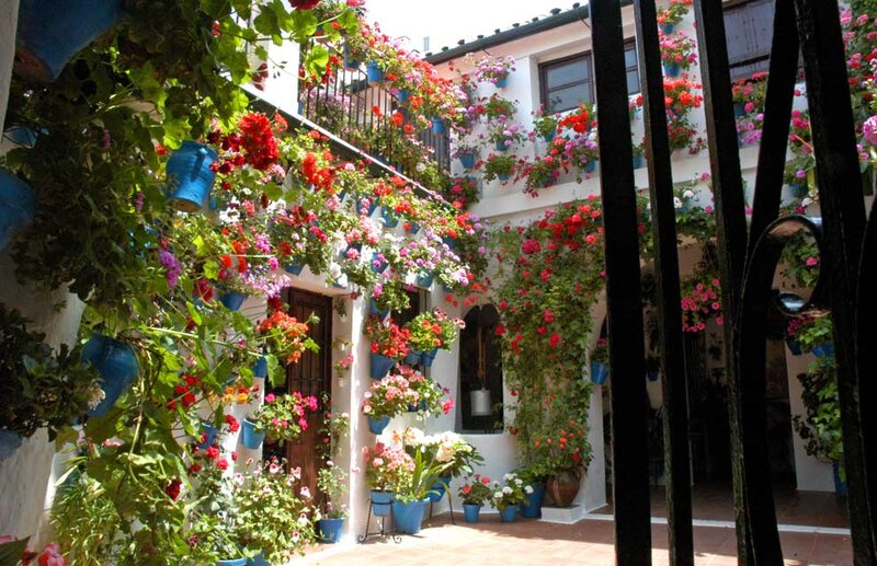 Flower-filled Courtyard — Green