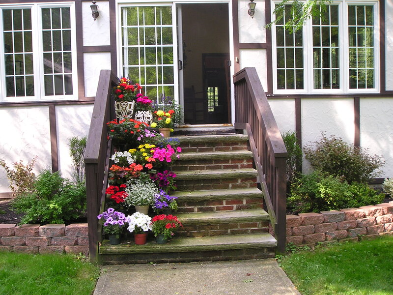 Flower-filled Front Steps
