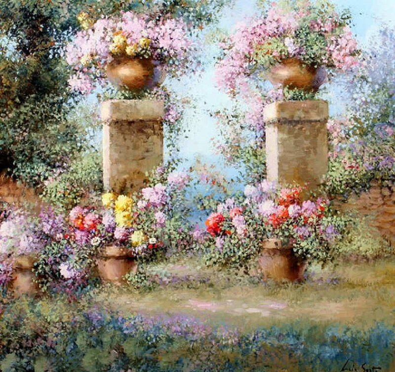 Flower-filled Garden Scene