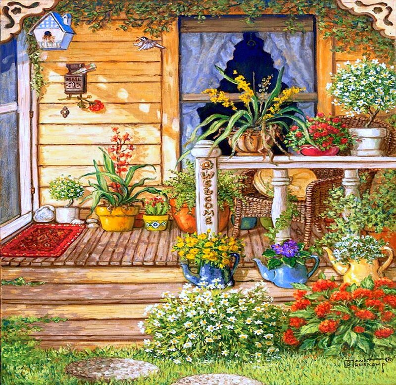 Flower-filled Porch — Yellow
