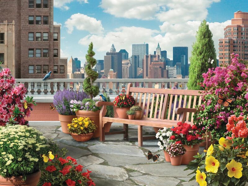 Flower-filled Rooftop Garden