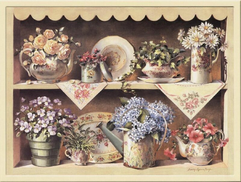 Flower-filled Shelves