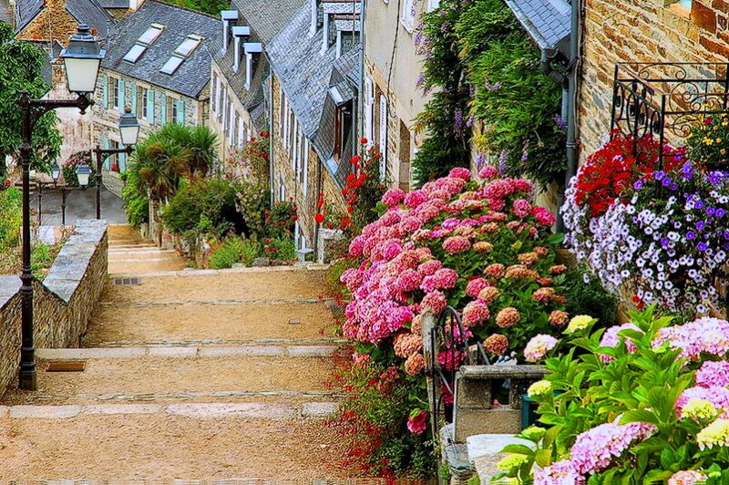 Flower-filled Village Street