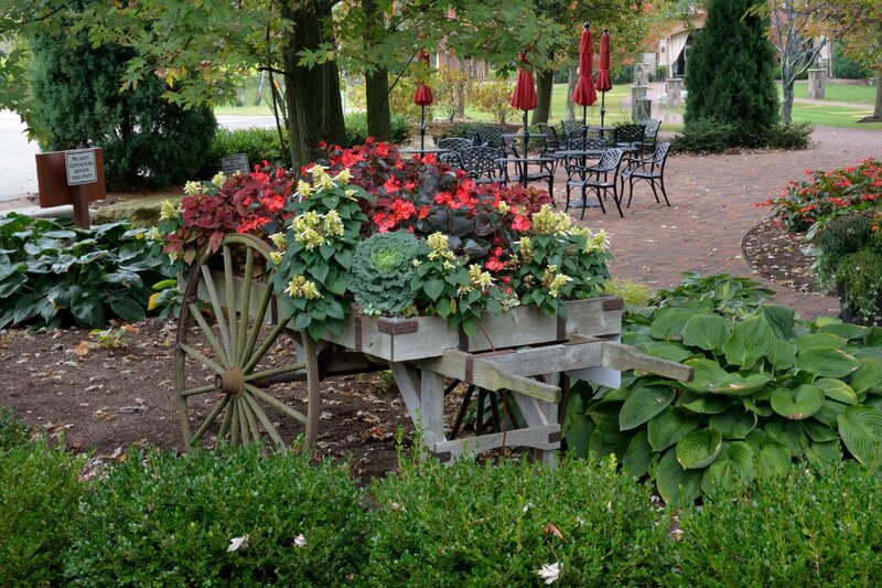 Flower-filled Wagon — Green, Serene, Autumn