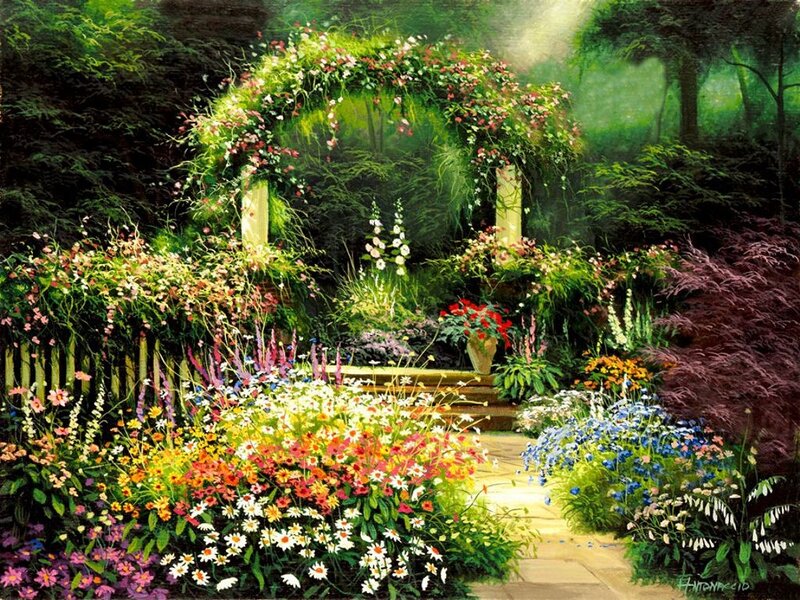 Flower Garden Archway — Green, Serene