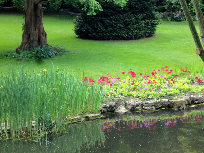 Flower Garden by Pond — Green